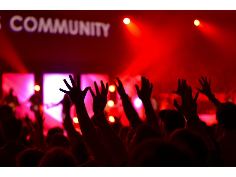 Cheering crowds during a community celebration